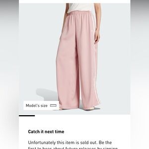 Adidas Originals Satin Wide Leg Pants Ruffle 3-Stripes